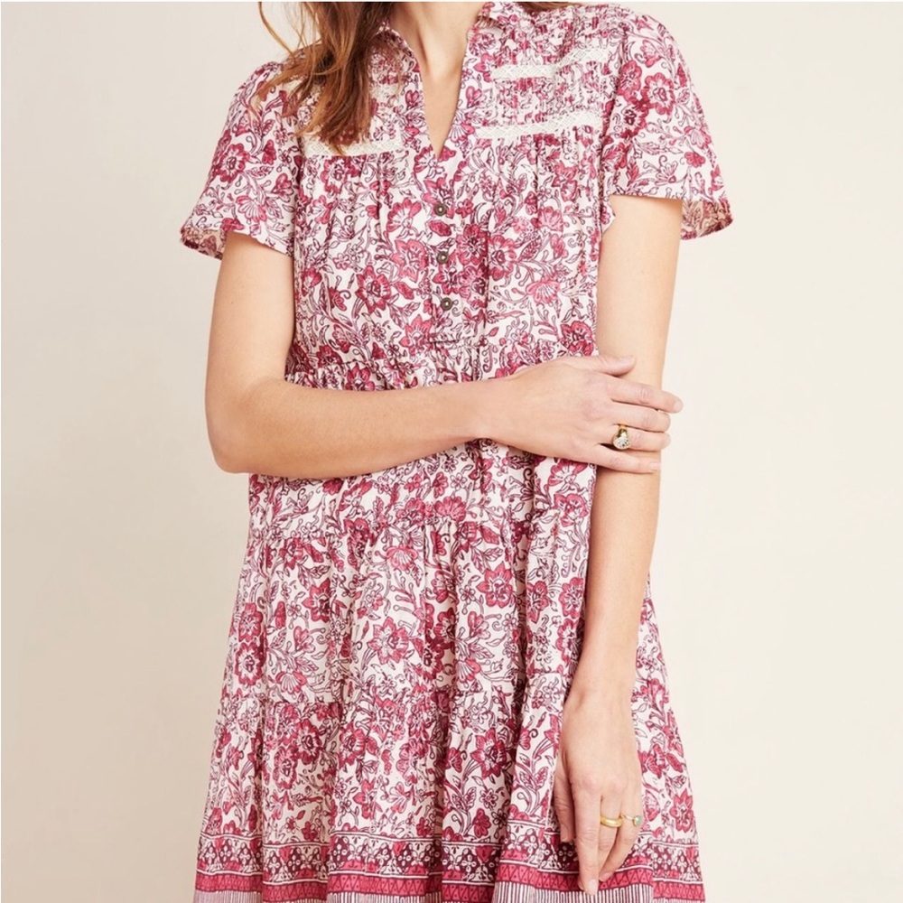 Georgina Floral Tiered Shirt Dress